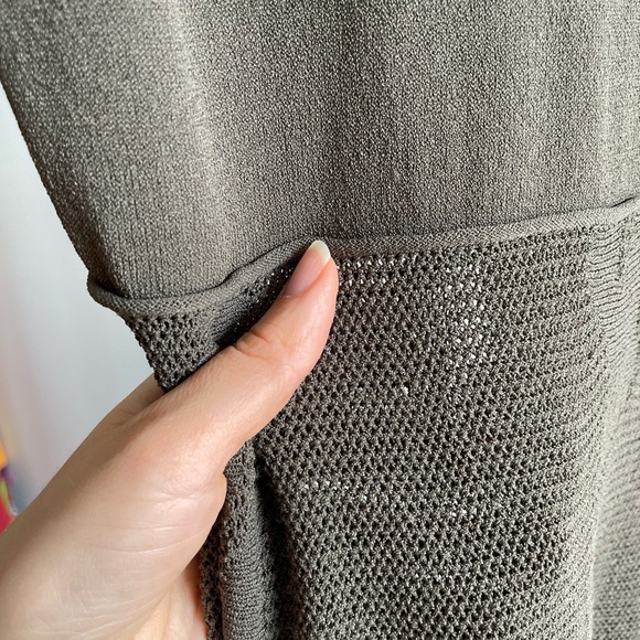 Sarah Pacini Dark Green Crochet Knit Sleeveless Dress - Picture 5 of 5